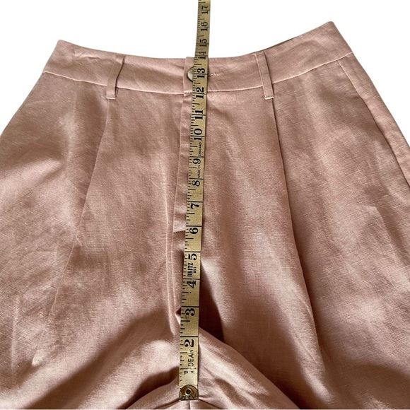 NIA ASH PINK LINEN BLEND TROUSER SHORTS SIZE SMALL - Picture 11 of 13